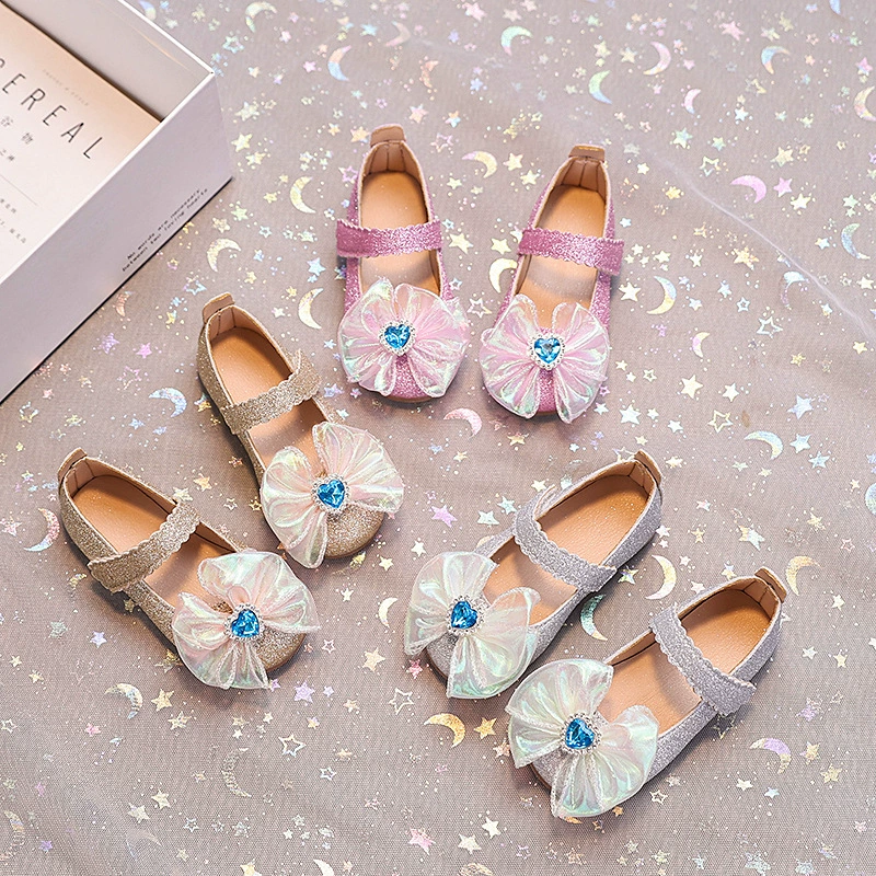 Новые детские туфли принцессы для девочек, детская кожаная обувь в корейском стиле с цветочным узором, нескользящая дышащая весенняя детская обувь