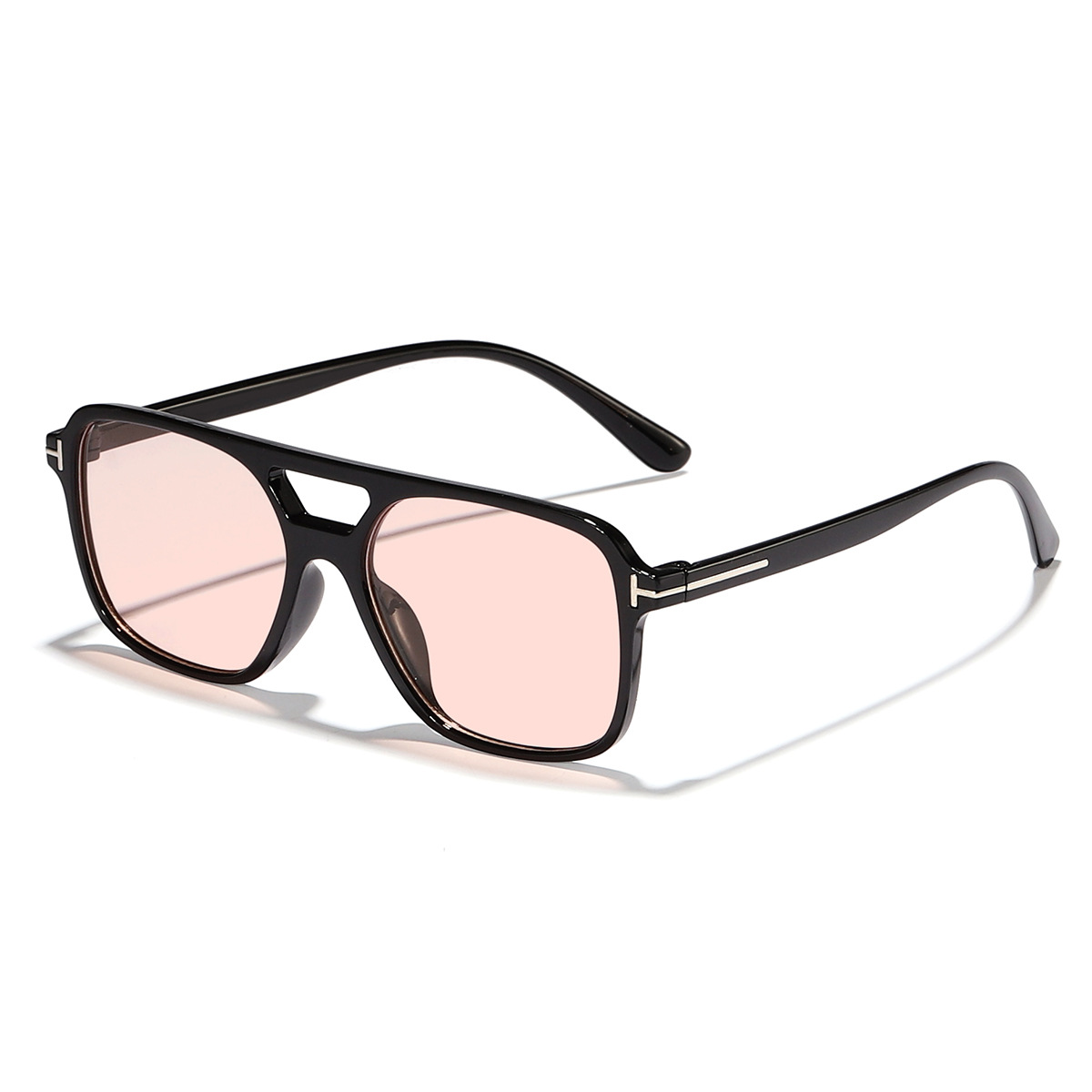 2024 nuevo europeo y americano en forma de T cuadrado doble haz gafas de sol moda retro calle tiro desgaste esencial gafas de moda