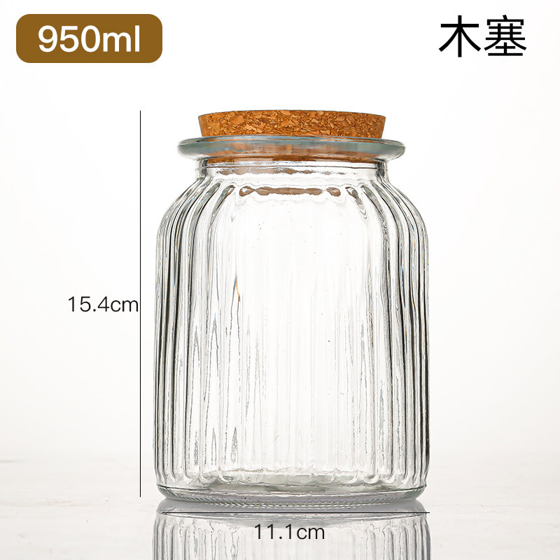 透明玻璃密封茶叶罐批发复古糖果罐竹盖杂粮零食收纳罐家用商用|undefined