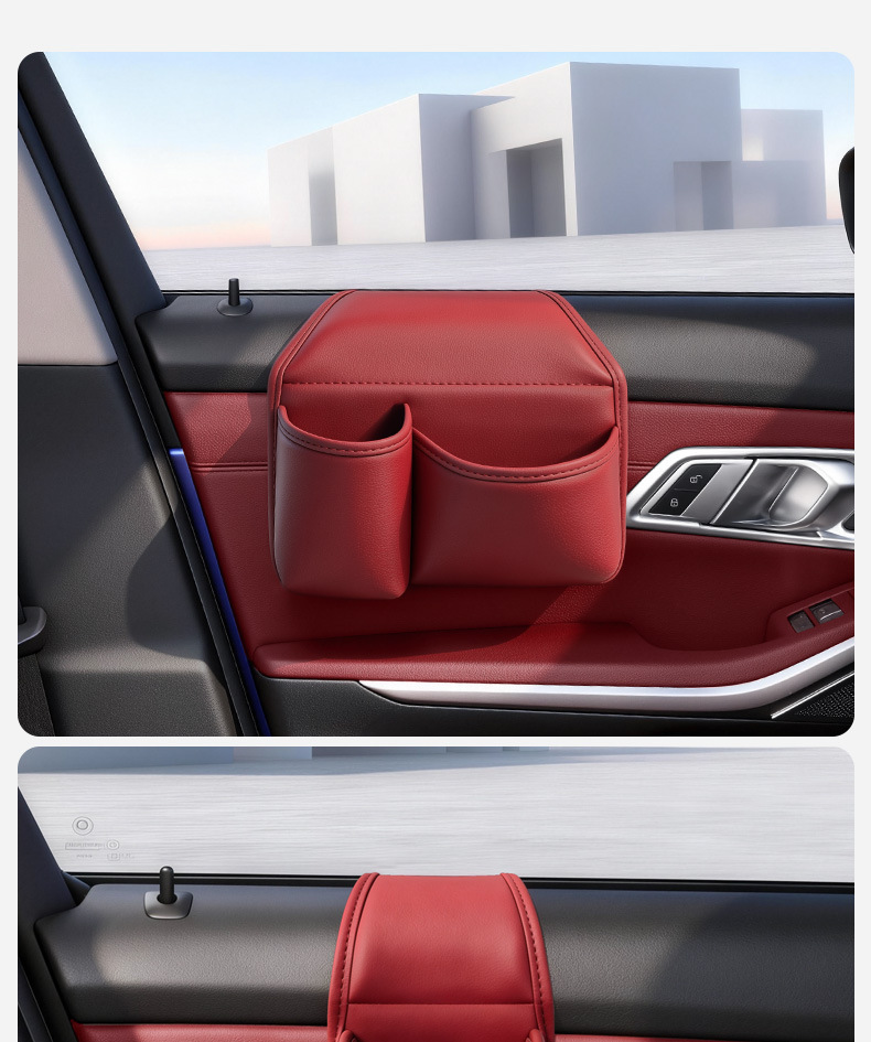 Car Door Storage Box, Car Storage Bag, Water Cup Holder, In-Car Glass Gap Hanging Storage Box for Water Cups