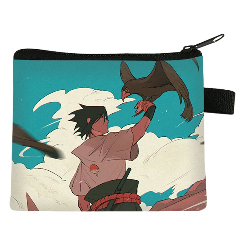 Nuevo Naruto niños monedero estudiante tendencia auricular moda bolsa de almacenamiento tendencia cremallera titular de la tarjeta al por mayor