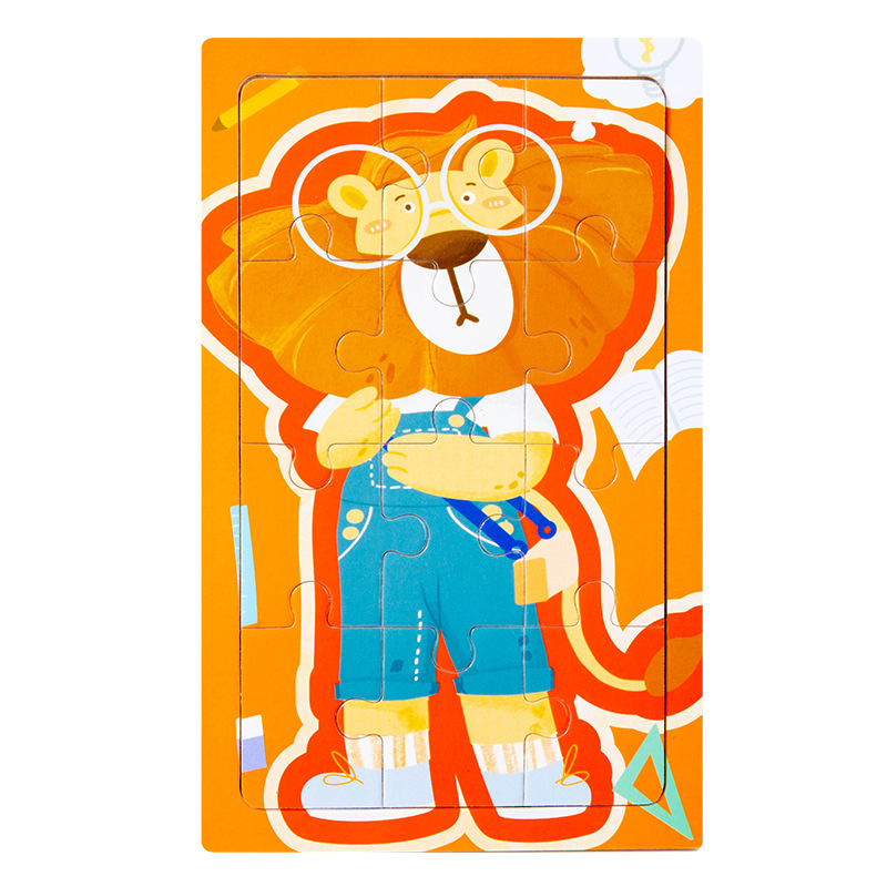 Educación temprana Iluminación juguetes de dibujos animados puzzle de bloques de animales 0 - 3 años de niños pequeños niños y niñas puzzle de bebés