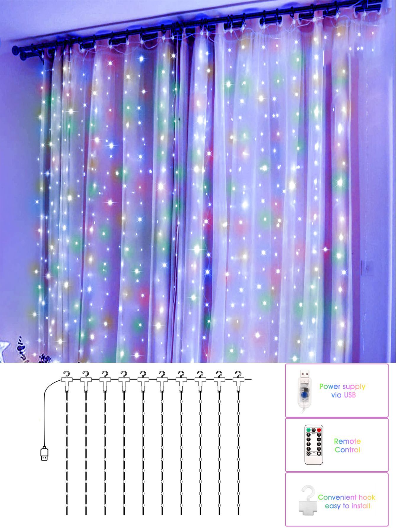 Romantic Irregular Plastic Party Festival String Lights display picture 2