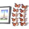 Realistic decorations with butterfly, magnetic fridge magnet on wall, 12cm, 10 items