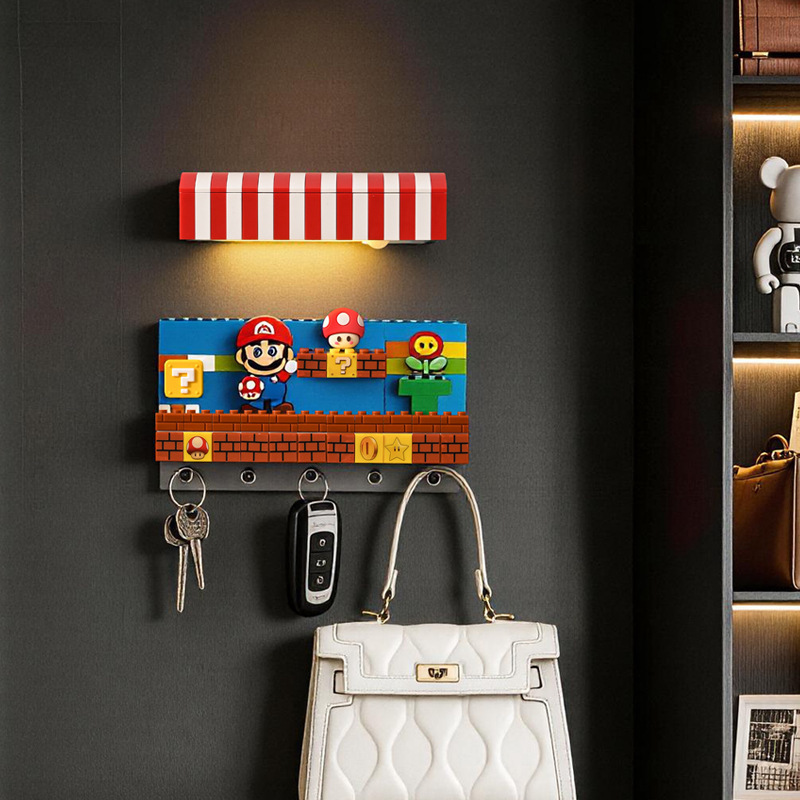 Cartoon Mario Hook for Entryway Key Storage, No-Drill Wall Decoration, Traceless Adhesive Hook Cartoon Mario Hook for Entryway Key Storage, No-Drill Wall Decoration, Traceless Adhesive Hook
