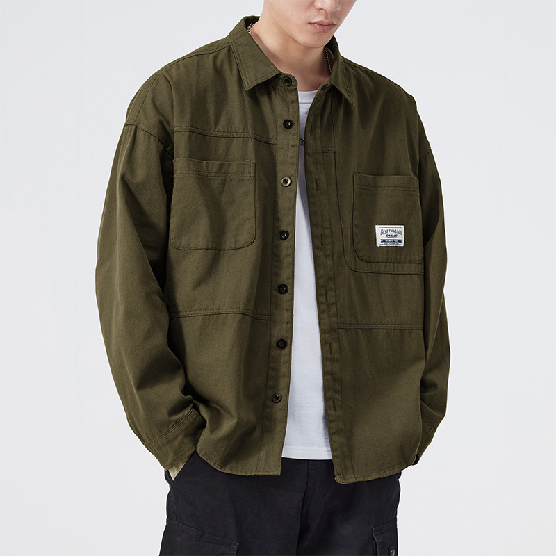 Japanese Vintage Work Jacket Jacket Men's Spring and Summer New Cotton All-match Loose Casual Trendy Brand Cardigan Men's