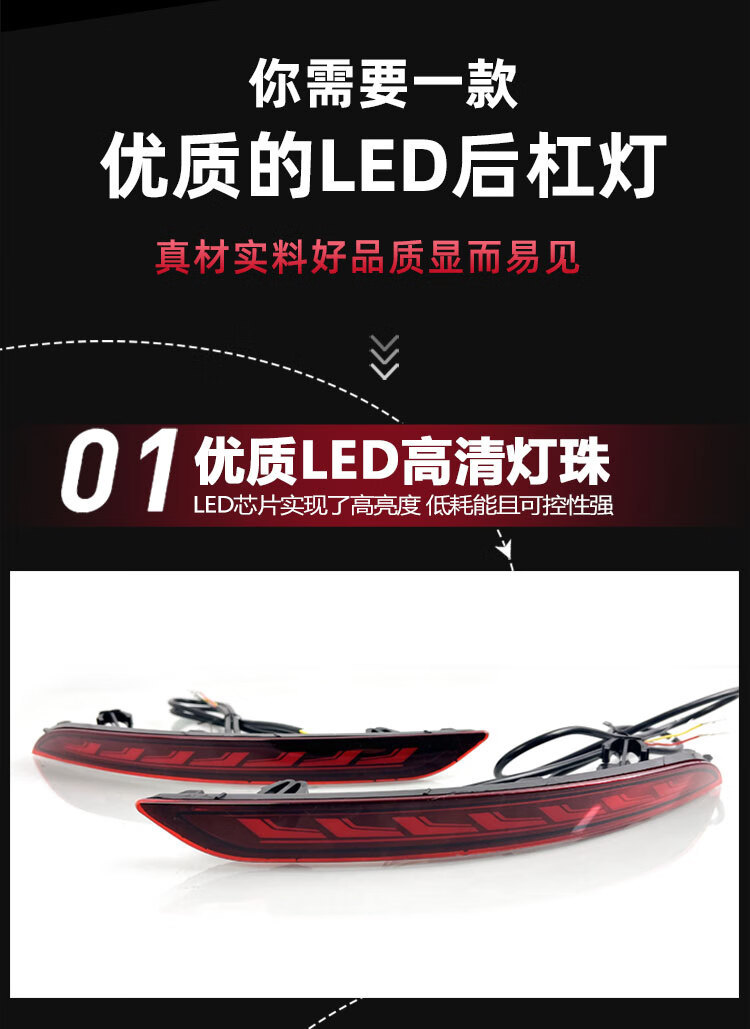 Suitable for 22-25 Models of Geely Emgrand Rear Bumper Lights, Proton S70 Led Brake Lights, Fourth-Generation Emgrand Modified Tail Lights
