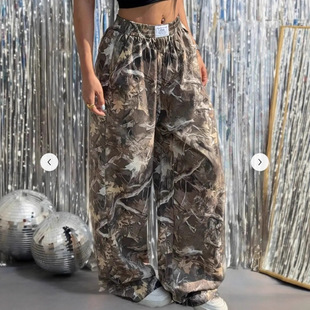 Amazon's Best-Selling Fashionable Spring and Autumn Cross-Border Women's Printed Thickened Trousers European and American Loose Street Fashion Elastic Waist Sweatpants