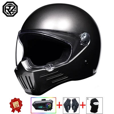 Full-Face Helmet, Suitable for All | Motosiklet kaskı (dəbilqə) - metallic-grayy10-soft-wheat-m