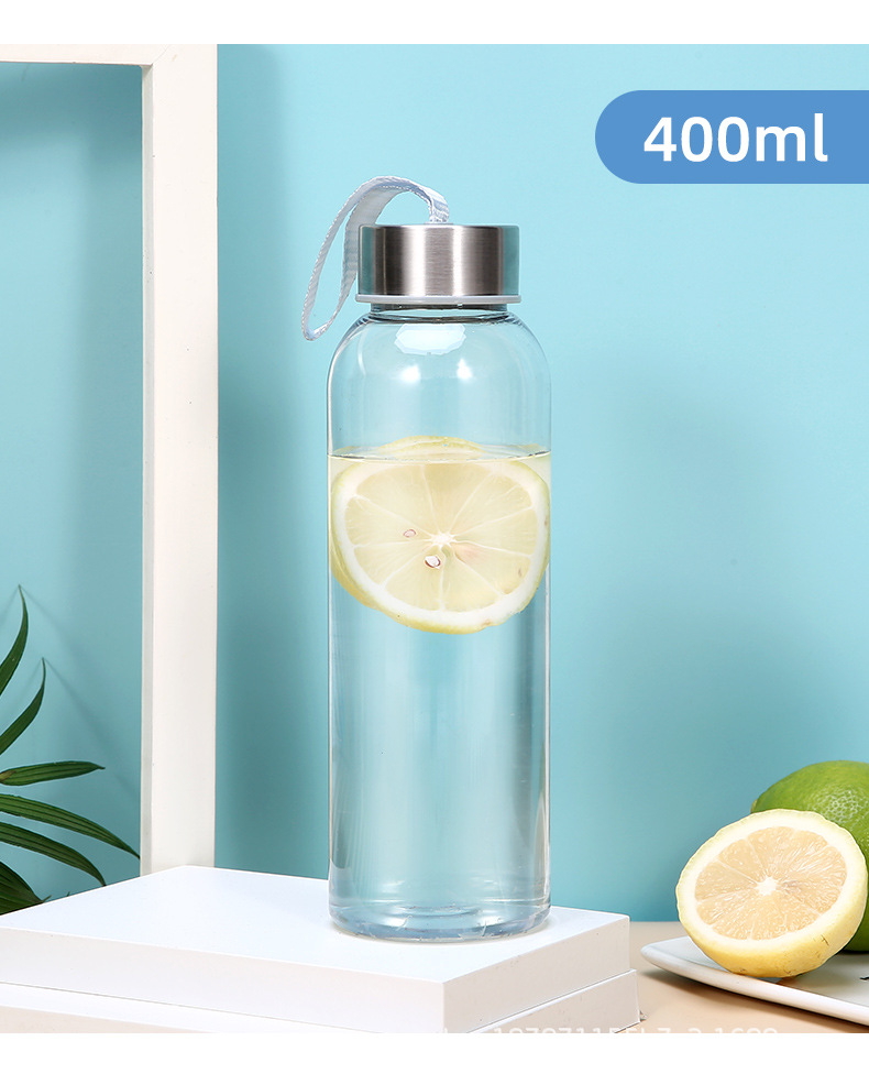 Kreative Wasserflasche aus Kunststoff mit Edelstahlverschluss, offener Sporttrinkbecher, tragbare Reisetasse, Studentenbecher, tragbare Weltraum-Tasse