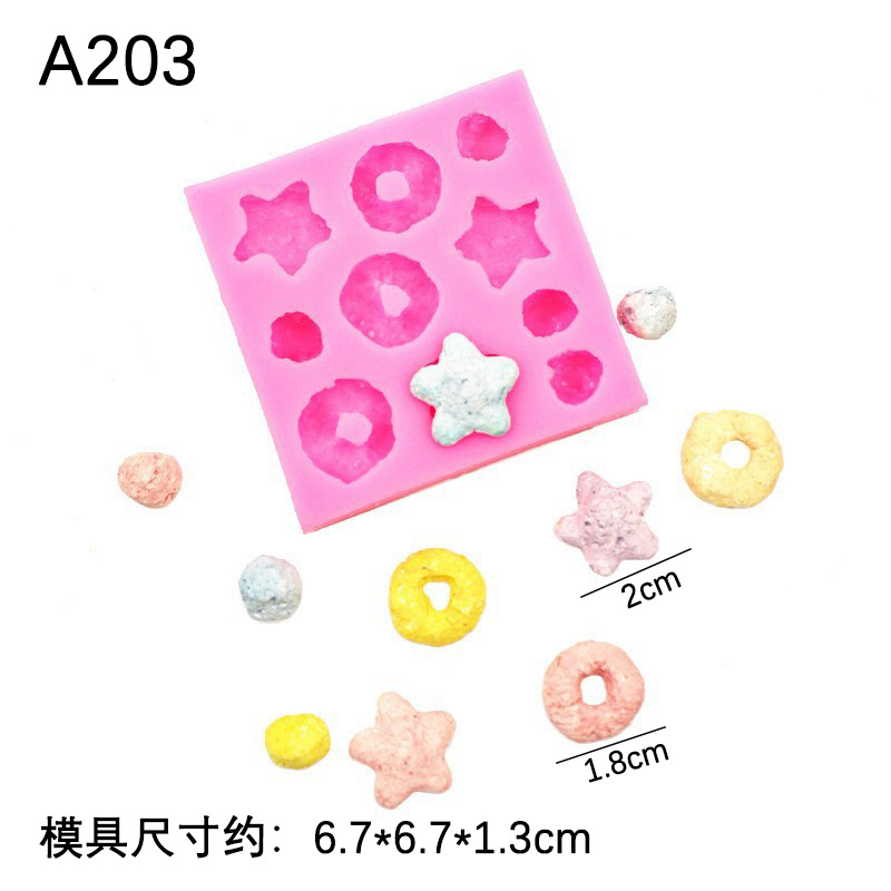 Una variedad de simulación biscuit caramelo postre donut mini fideos instantáneos molde silicona creativo hornear Decoración