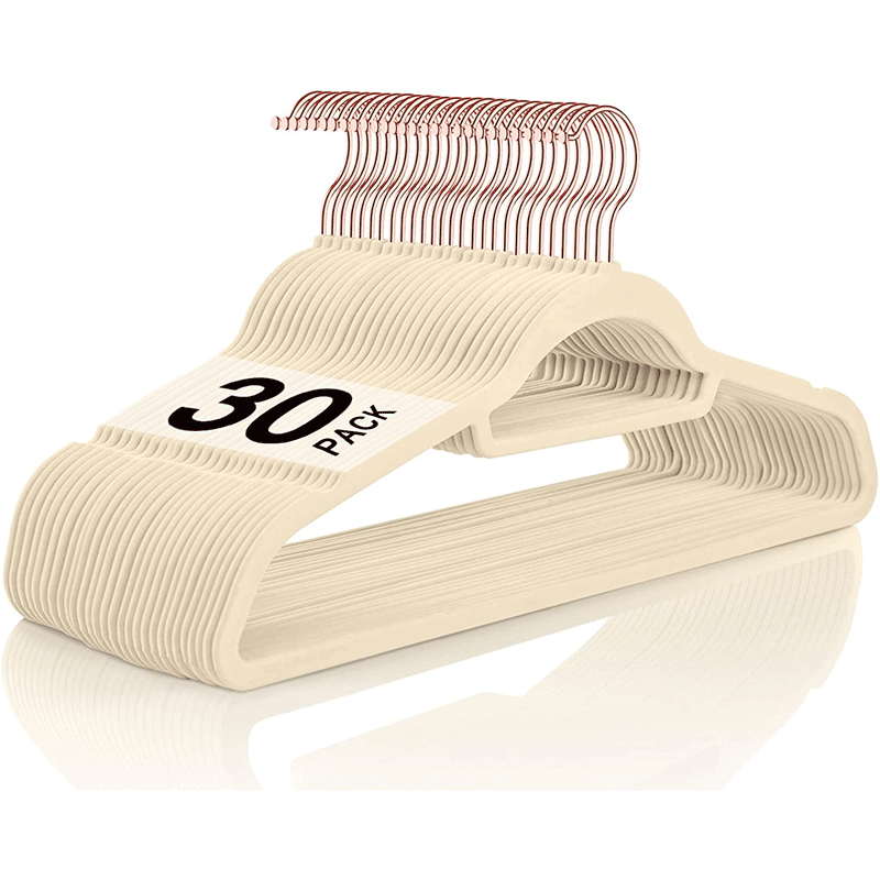 Multifunctional Organizer Non-Slip Flocking Hangers for Dry and Wet Clothes, Plastic Clothes Hangers for Home Use, Traceless Magic Clothes Hangers