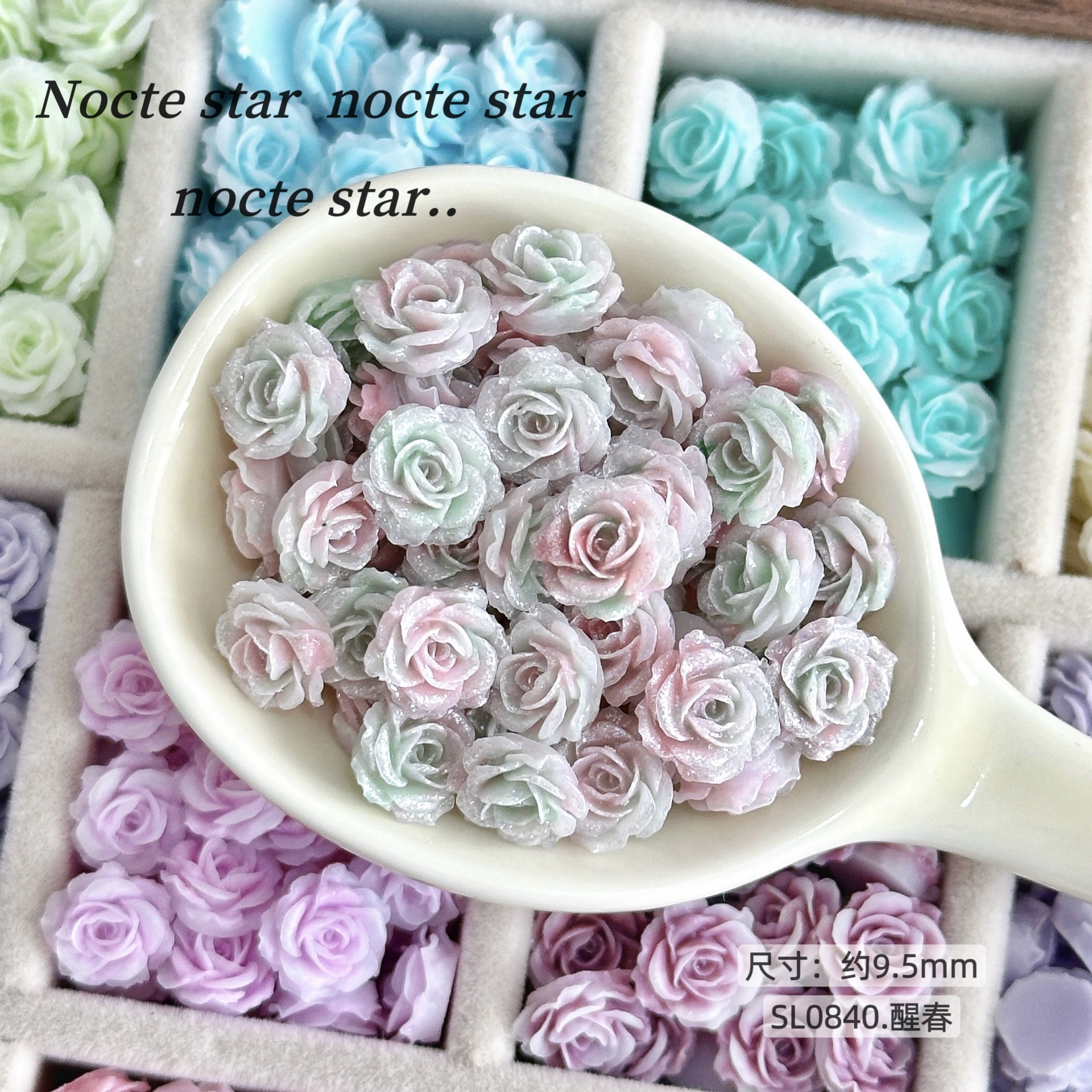 キャンディーカラーの多用途樹脂造花手作り diy 花ビーズアクセサリー材料ハンドブレスレットルースビーズブレスレットアクセサリー