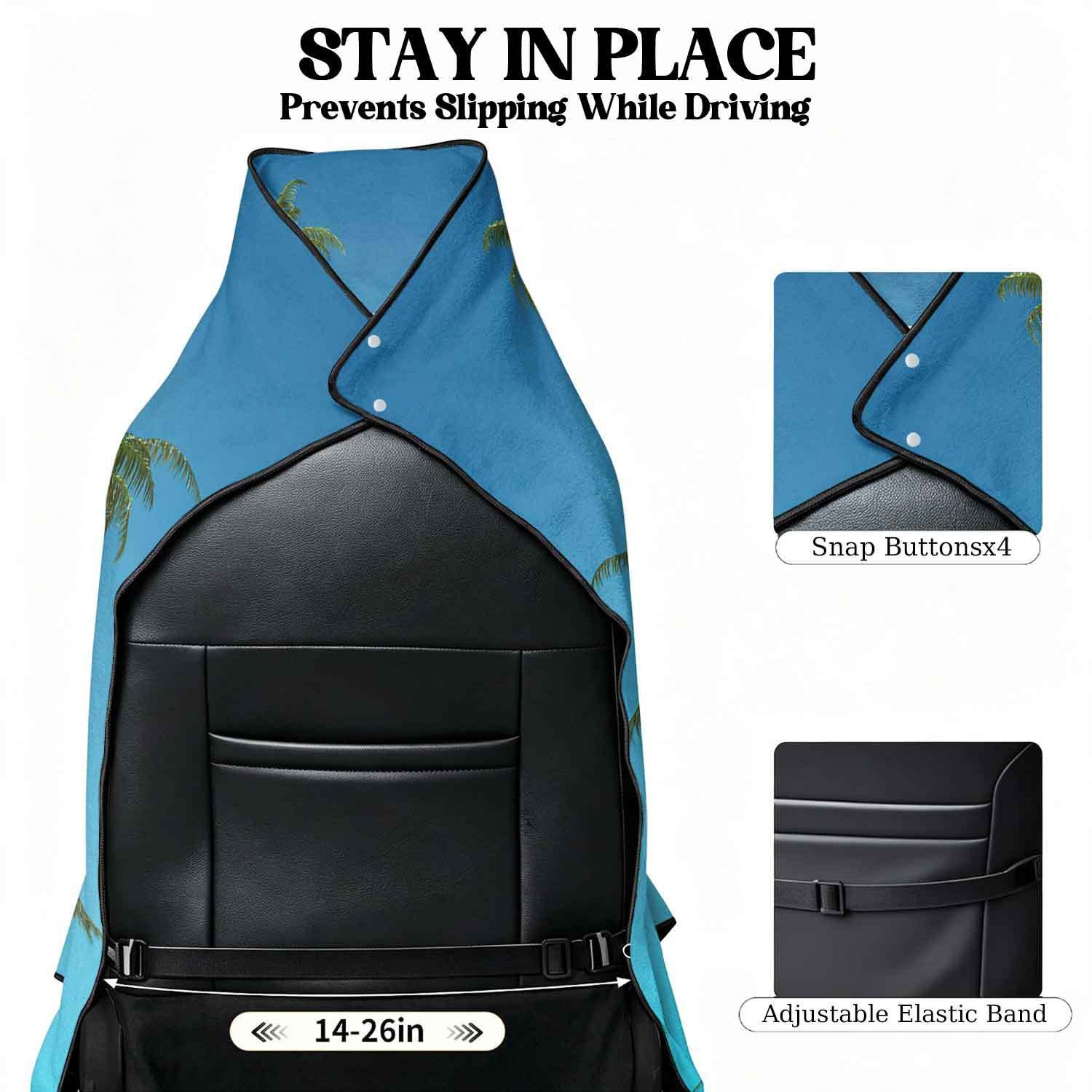 Summer bath towel and car seat cover 2-in-1, ultra-fine fiber outdoor beach and car dual-use universal seat cushion