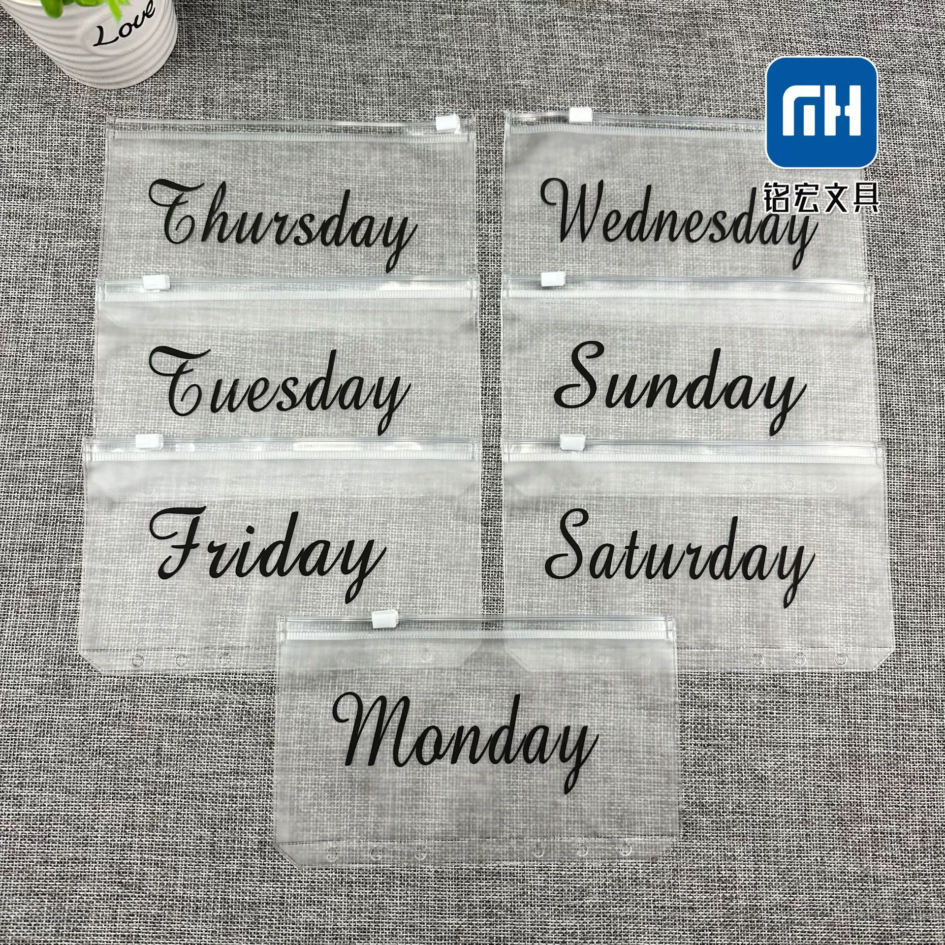 Горячий штампованный черный денежный бюджет A6 сумка для билетов визитная карточка сумка для вставки сумка ПВХ сумка на молнии сумка для хранения