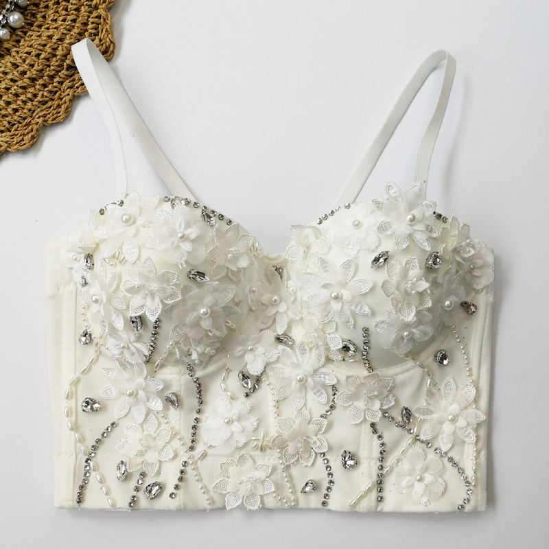 Foreign Style Flower Sling Inner Wearing Fish Bone Top Small Cute Gentle Style Fairy Style Vacation Beautiful Back Vest for Women in Summer Foreign Style Flower Sling Inner Wearing Fish Bone Top Small Cute Gentle Style Fairy Style Vacation Beautiful Back Vest for Women in Summer