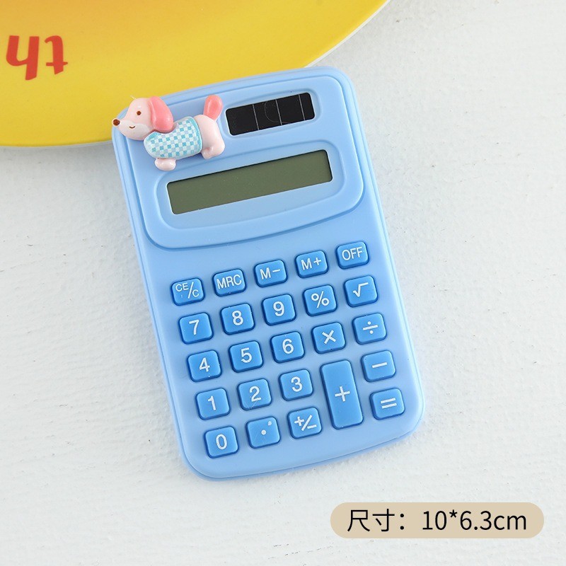 Calculadora mini de dibujos animados, diseño creativo para estudiantes