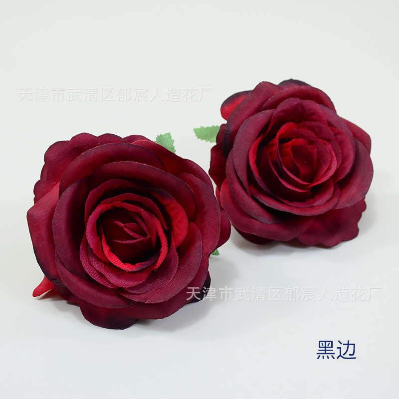 ローズ造花ハイエンドブルーフラワー結婚式の装飾偽花芯ローズヘッドローズフラワー卸売|undefined