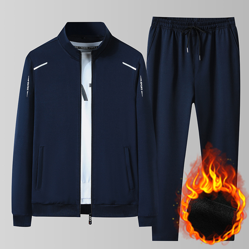 Trajes deportivos transfronterizos de otoño y invierno para hombres con cardiganes de terciopelo, suéter, pantalones rectos de dos piezas, ropa deportiva casual, comercio exterior image 7