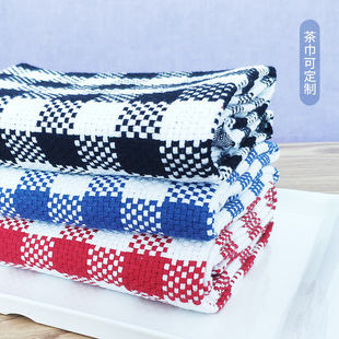 Cotton Plaid Tea Towel Manufacturer Direct Sales Foreign Trade Kitchen Towel Napkin Wholesale Yarn-Dyed Jacquard Foreign Trade Hot Sale