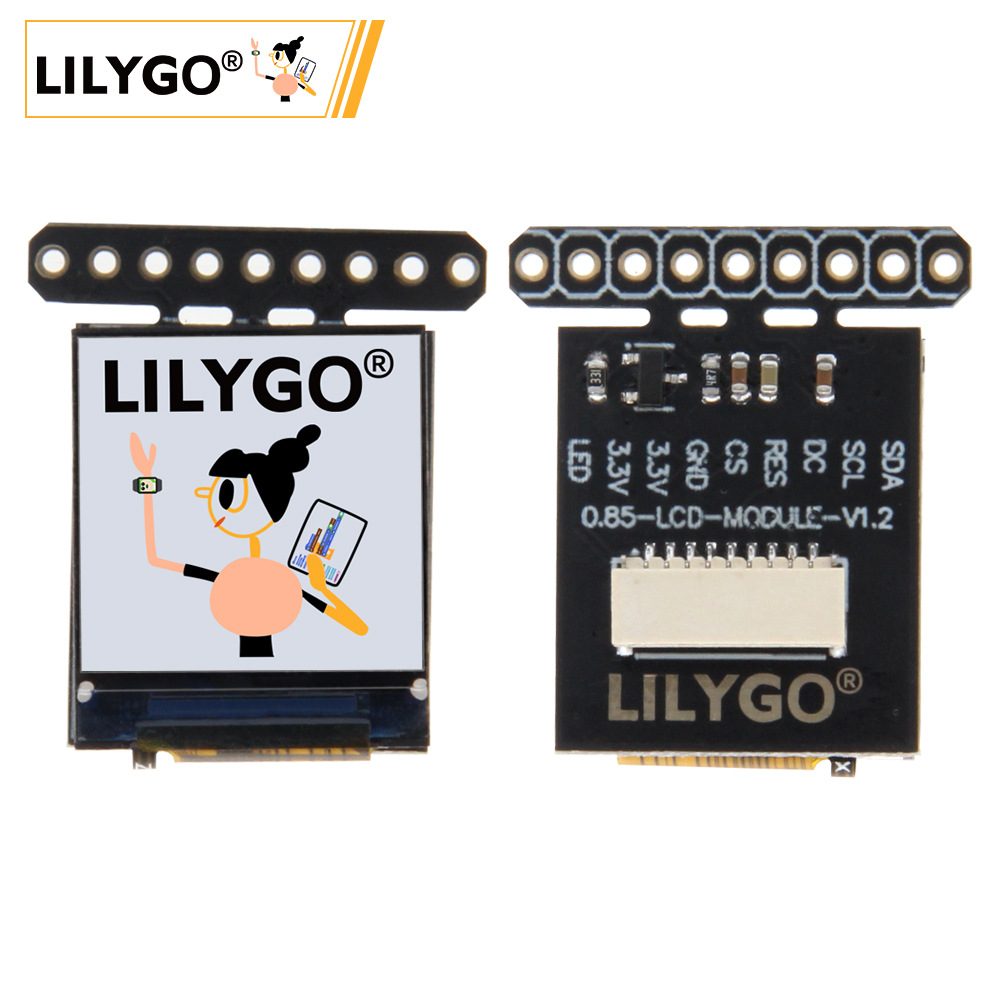 LILYGO T-0.85 英寸 LCD 模块 GC9107 全彩显示 IPS 屏幕开发板