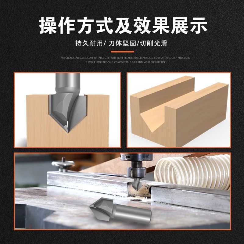 Jintian 90 grados cuchillo en forma de V fresador de carpintería cortador de bordes cabeza de cuchillo de placa de aluminio y plástico ranurado máquina de gong placa de cristal de carbono con cuchillo de biselado