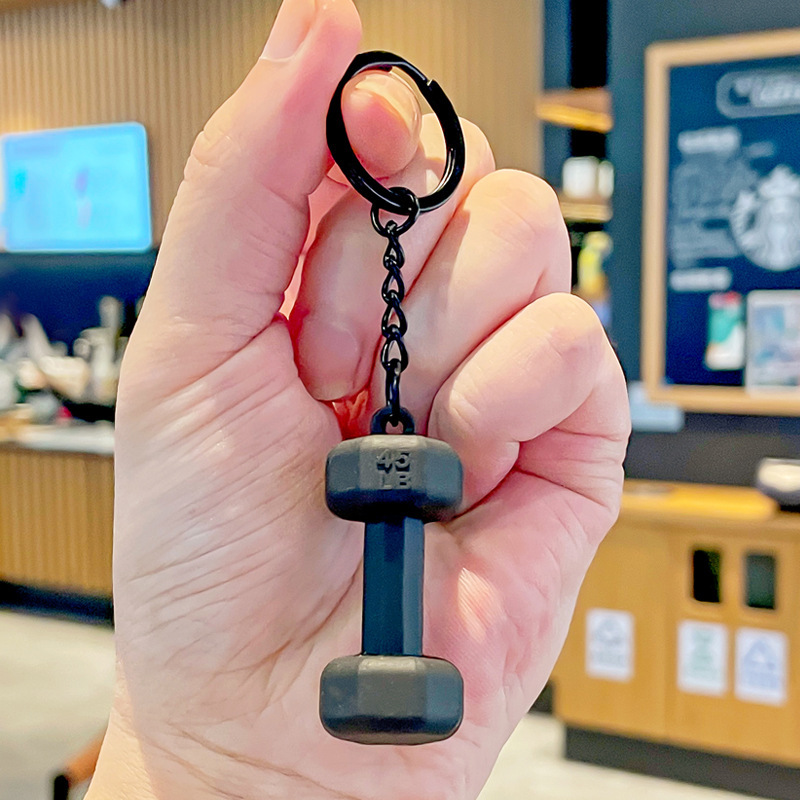 2025年卡通健身器材系列钥匙扣哑铃壶铃水壶运动礼品男女背包挂件|undefined