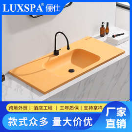 长方形台下盆卫生间洗手池人造石一体台面浴室柜台洗漱盆定制尺寸