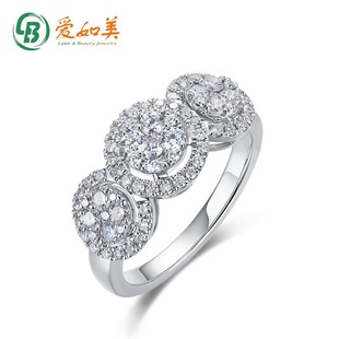 Cross-Border Hot Selling S925 Sterling Silver Round Surrounded Cultured Diamond Ring for Women, Accessible Luxury Closed Mouth, Exquisite Luxury Wedding Ring