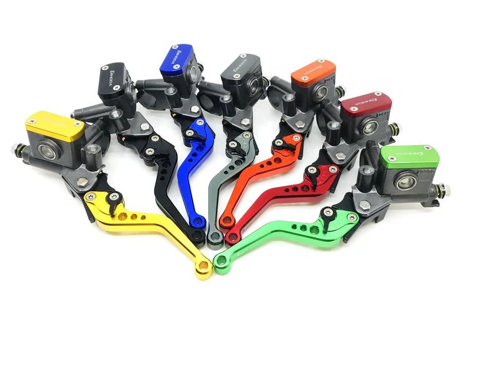 Universal modified hydraulic brake master cylinder for motorcycles and electric bikes with six-speed adjustable handle and power-off switch