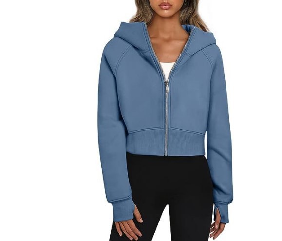 Solid Color Pattern Women's Streetwear Solid Color Zipper Zipper Hoodie