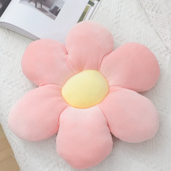 Six petals yellow core pink flowers 45*45