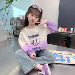Women's Spring Tracksuit Hoodie 2024 New Trendy Streetwear Children's Spring Gradient Clothing Little Girl Spring and Autumn Top