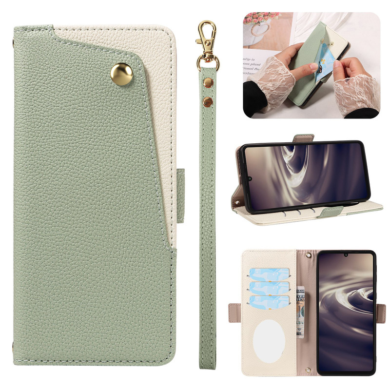 Suitable for Sharp Sense10 Mobile Phone Case, Arrows We3 Wallet-Style Leather Case, Wish6 Mirror Flip Cover Protective Case