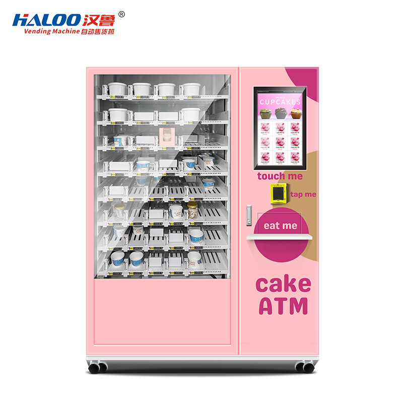 Máquina expendedora del Bocado de la torta de Hanlu 24 horas de máquina expendedora del autoservicio no tripulado máquina expendedora de la pantalla táctil de 21,5 pulgadas