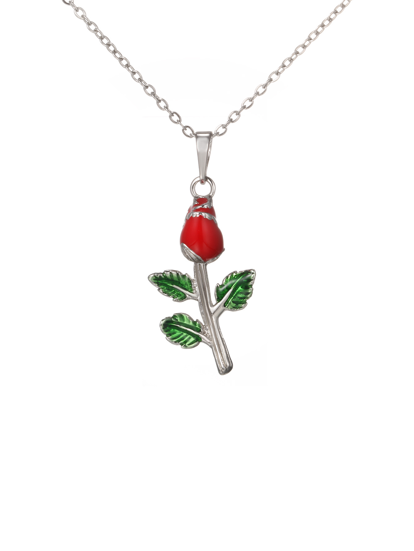 Colgante único chapado en blanco (sin cadena)