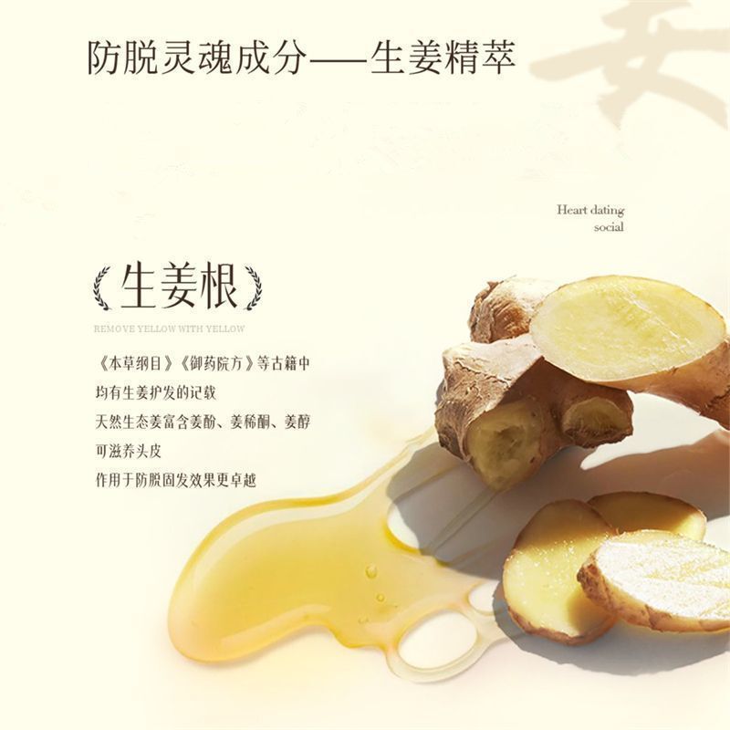 Ruyi 脱毛防止と根を固めるシャンプー、オイルコントロール、ふわふわ、根を強化し、髪を固める、男性と女性のケアと香りのジンジャーコンディショナーセット|undefined