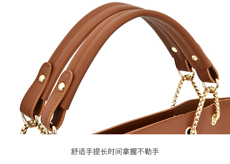 New 2024 foreign trade mother-daughter bag three-piece set, European and American fashion single-shoulder crossbody bag, versatile rivet hand-held large bag undefined