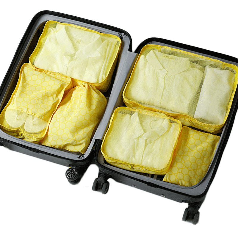 7点セット旅行収納バッグスーツケース戸棚分注整理大容量超薄型記憶布収納袋|undefined