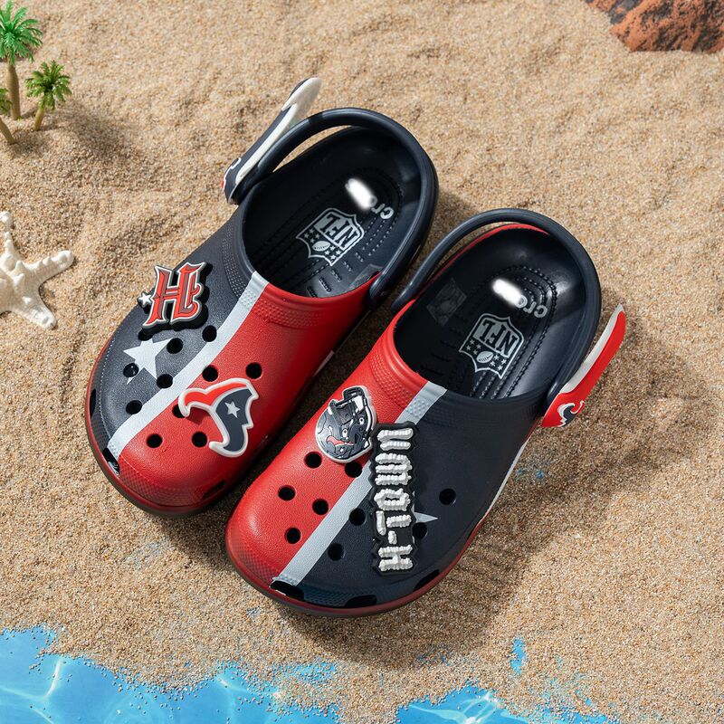 Crocs NFL co-branded Houston Texans unisex clogs, beach sandals, and slippers Crocs NFL co-branded Houston Texans unisex clogs, beach sandals, and slippers