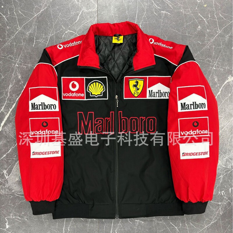F1 Racing Suit Ferrari Racing Suit F1 Jacket European and American Motorcycle Cycling Autumn and Winter Cotton Casual Jacket Customization