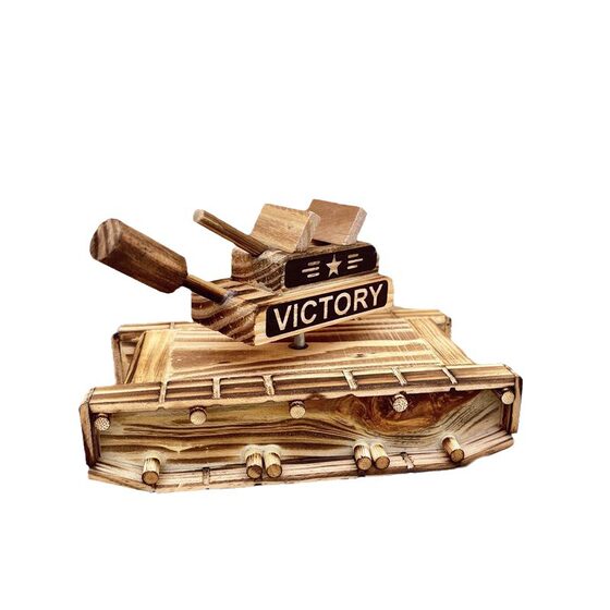 Wooden Crafts Music Tank Eighty Tank Windmill Home Decoration Children's Toys Tank Cannon Model