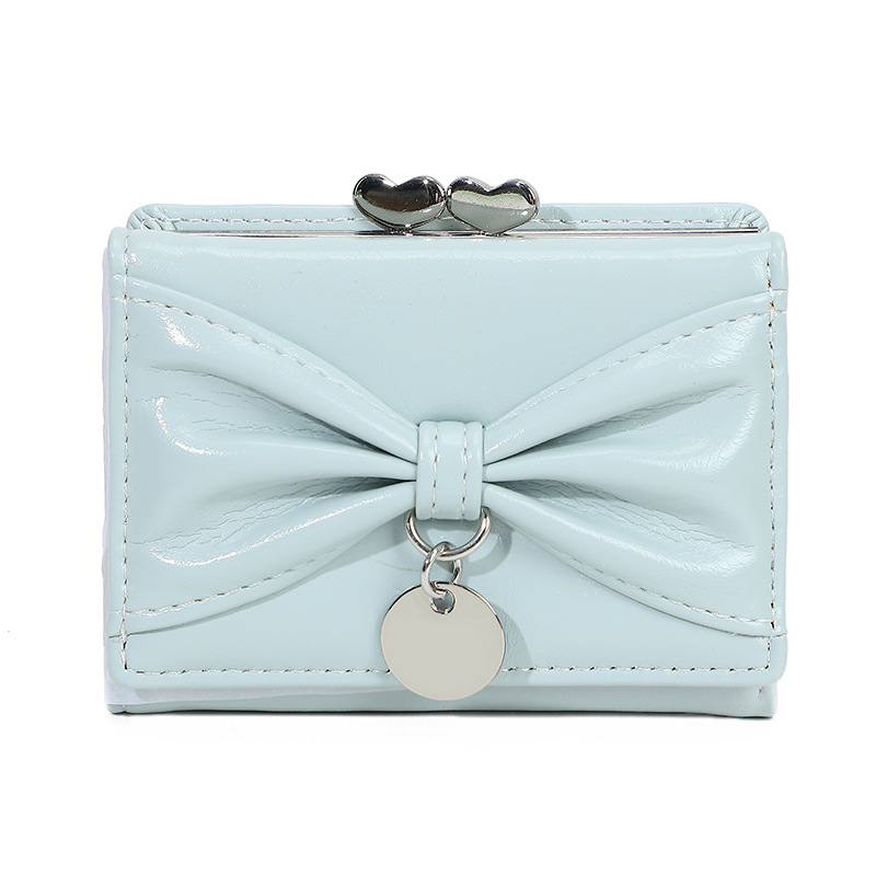 Sudeste asiático simple pu piel arco billetera cartera en una billetera de cambio transfronteriza billetera de dama estudiantes lindos