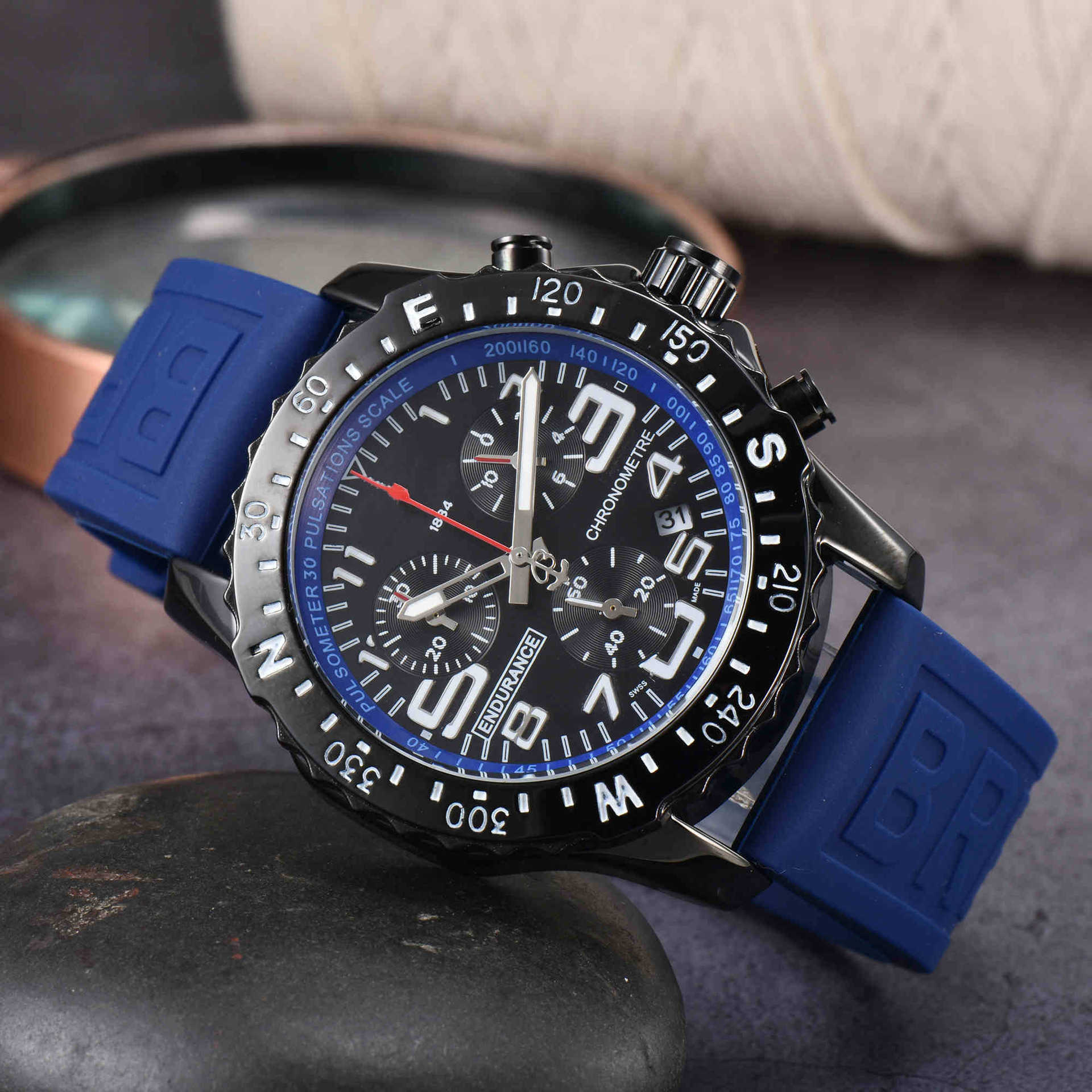 2024 Cross-Border Platform Aliexpress Luxurious and Attractive 6-Pin Full-Function Tape Quartz Watch Manufacturer Supply