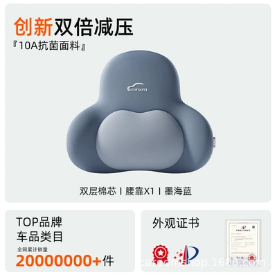 Aichewu Double-Layer Car Headrest and — Headrest - 10a-antibacterial-lumbar-support-i-638yg-1-l-ink-sea-blue
