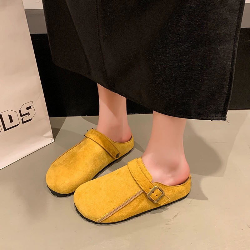 Туфли Boken, весенние тапочки без шнуровки на толстой подошве для женщин, которые можно носить в европейском и американском стиле, весенне-летние полутапочки с носком в стиле ретро 2025 года.