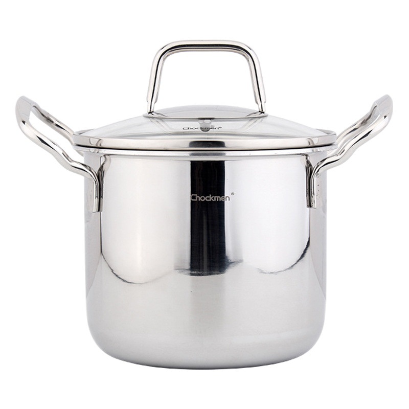 Chockmen Zhuo Deming 18/10 Olla de sopa de acero inoxidable Olla de sopa doméstica Olla de sopa alta Congee Fideos Olla de pequeña capacidad