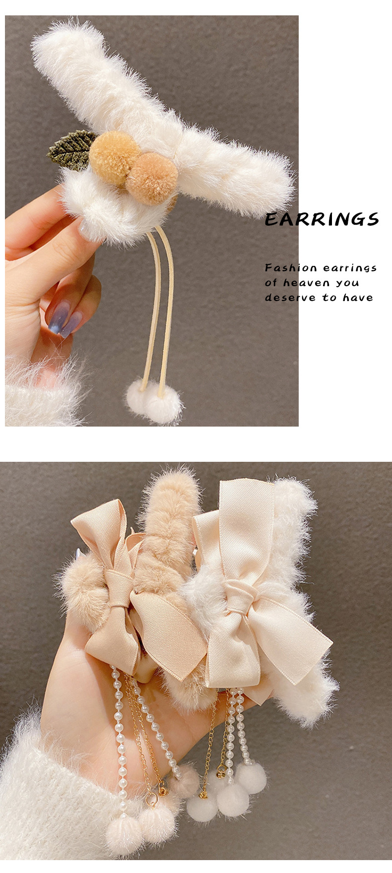 Fashion Bow Knot Plush Handmade Hair Claws 1 Piece display picture 2