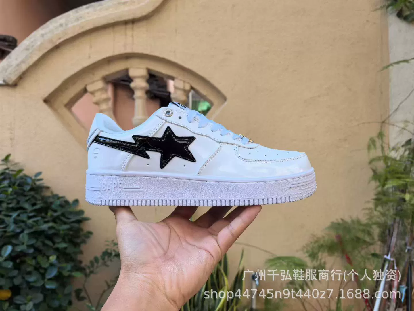 Кроссовки (BAPE) из лаковой кожи, блестящие с изображением головы обезьяны, уличный повседневный стиль