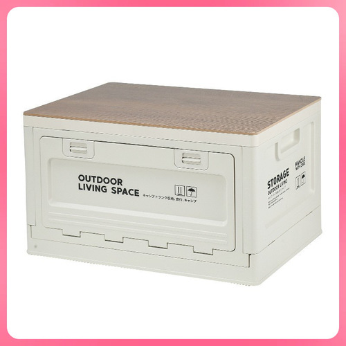 Outdoor tent storage box side opening camping wood lid folding box car trunk storage box plastic storage box